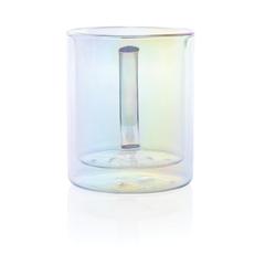 Vue Mug double paroi en verre électroplaqué de couleur translucide| Krokrodeal