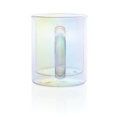 Vue Mug double paroi en verre électroplaqué de couleur translucide| Krokrodeal