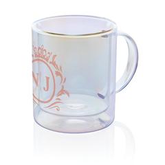 Vue Mug double paroi en verre électroplaqué de couleur translucide| Krokrodeal