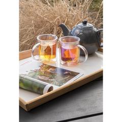 Vue Mug double paroi en verre électroplaqué de couleur translucide| Krokrodeal