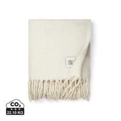 Vue VINGA Plaid en laine mélangée Saletto de couleur blanc| Krokrodeal