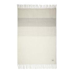 Vue VINGA Plaid en laine mélangée Saletto de couleur blanc| Krokrodeal