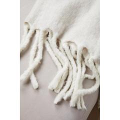 Vue VINGA Plaid en laine mélangée Saletto de couleur blanc| Krokrodeal