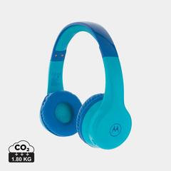 Vue Casque Audio sans fil Motorola JR 300 Kids de couleur bleu| Krokrodeal