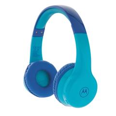 Vue Casque Audio sans fil Motorola JR 300 Kids de couleur bleu| Krokrodeal