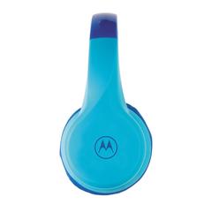Vue Casque Audio sans fil Motorola JR 300 Kids de couleur bleu| Krokrodeal