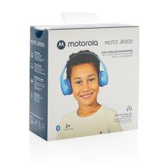 Vue Casque Audio sans fil Motorola JR 300 Kids de couleur bleu| Krokrodeal