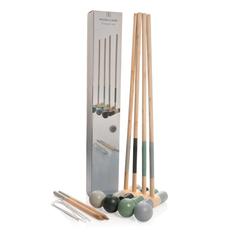 Vue Jeu de croquets en bois de couleur marron| Krokrodeal