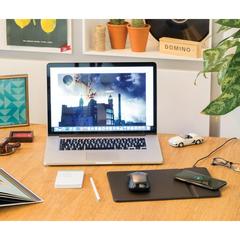 Vue Tapis de souris avec chargeur à induction 5W de couleur noir| Krokrodeal