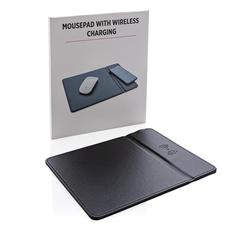 Vue Tapis de souris avec chargeur à induction 5W de couleur noir| Krokrodeal