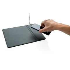 Vue Tapis de souris avec chargeur à induction 5W de couleur noir| Krokrodeal