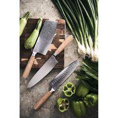 Vue VINGA Couteau Hattasan Damascus édition chef de couleur gris| Krokrodeal