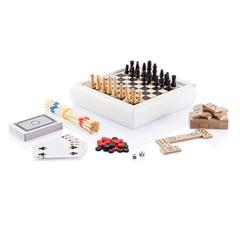 Vue Set de jeux 5 en 1 en bois de couleur blanc| Krokrodeal