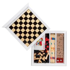 Vue Set de jeux 5 en 1 en bois de couleur blanc| Krokrodeal