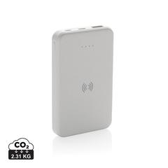 Vue Powerbank 5000mAh avec induction 5W en plastique recyclé RCS de couleur blanc| Krokrodeal