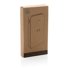 Vue Powerbank 5000mAh avec induction 5W en plastique recyclé RCS de couleur blanc| Krokrodeal