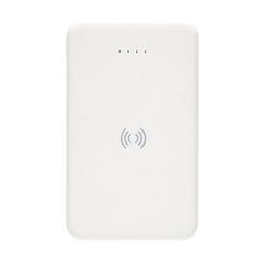 Vue Powerbank 5000mAh avec induction 5W en plastique recyclé RCS de couleur blanc| Krokrodeal
