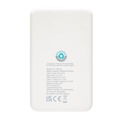 Vue Powerbank 5000mAh avec induction 5W en plastique recyclé RCS de couleur blanc| Krokrodeal
