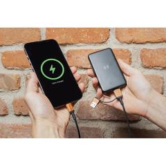Vue Powerbank 5000mAh avec induction 5W en plastique recyclé RCS de couleur noir| Krokrodeal