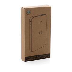 Vue Powerbank 5000mAh avec induction 5W en plastique recyclé RCS de couleur noir| Krokrodeal