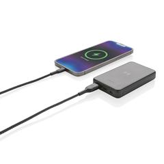 Vue Powerbank 5000mAh avec induction 5W en plastique recyclé RCS de couleur noir| Krokrodeal