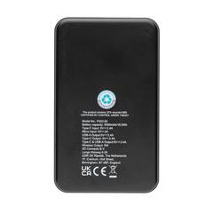 Vue Powerbank 5000mAh avec induction 5W en plastique recyclé RCS de couleur noir| Krokrodeal