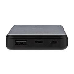 Vue Powerbank 5000mAh avec induction 5W en plastique recyclé RCS de couleur noir| Krokrodeal