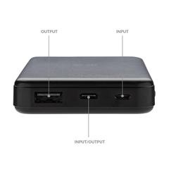 Vue Powerbank 5000mAh avec induction 5W en plastique recyclé RCS de couleur noir| Krokrodeal