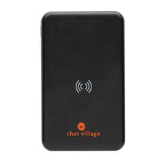 Vue Powerbank 5000mAh avec induction 5W en plastique recyclé RCS de couleur noir| Krokrodeal
