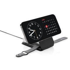 Vue Chargeur magnétique 15W en PU recyclé RCS Swiss Peak de couleur noir| Krokrodeal