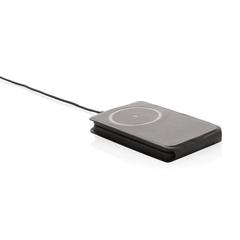 Vue Chargeur magnétique 15W en PU recyclé RCS Swiss Peak de couleur noir| Krokrodeal
