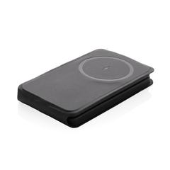 Vue Chargeur magnétique 15W en PU recyclé RCS Swiss Peak de couleur noir| Krokrodeal