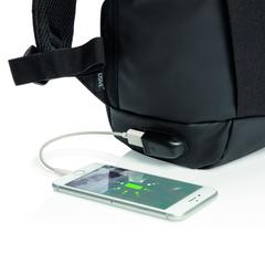Vue Sac à dos antivol et anti RFID Madrid de couleur noir| Krokrodeal