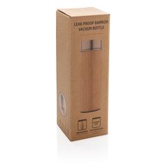 Vue Bouteille isotherme en bambou à goulot large de couleur marron| Krokrodeal