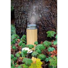 Vue Bouteille isotherme en bambou à goulot large de couleur marron| Krokrodeal