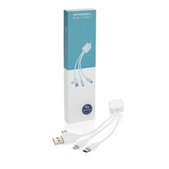 Vue Câble antimicrobien 6 en 1 de couleur blanc| Krokrodeal