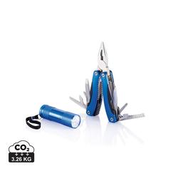 Vue Outil multifonctions et torche de couleur bleu| Krokrodeal