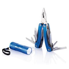 Vue Outil multifonctions et torche de couleur bleu| Krokrodeal