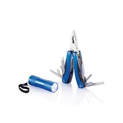 Vue Outil multifonctions et torche de couleur bleu| Krokrodeal