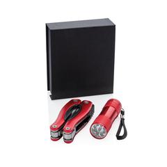 Vue Outil multifonctions et torche de couleur rouge| Krokrodeal