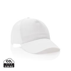 Vue Casquette 5 panneaux en coton recyclé 190gr IMPACT de couleur blanc| Krokrodeal