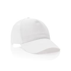 Vue Casquette 5 panneaux en coton recyclé 190gr IMPACT de couleur blanc| Krokrodeal