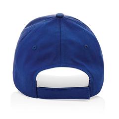 Vue Casquette 5 panneaux en coton recyclé 190gr IMPACT de couleur bleu| Krokrodeal