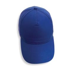 Vue Casquette 5 panneaux en coton recyclé 190gr IMPACT de couleur bleu| Krokrodeal