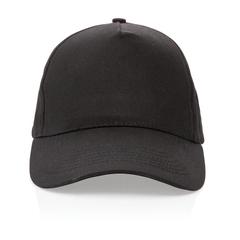 Vue Casquette 5 panneaux en coton recyclé 190gr IMPACT de couleur noir| Krokrodeal