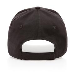 Vue Casquette 5 panneaux en coton recyclé 190gr IMPACT de couleur noir| Krokrodeal