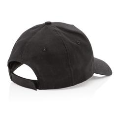 Vue Casquette 5 panneaux en coton recyclé 190gr IMPACT de couleur noir| Krokrodeal