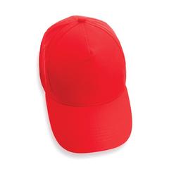 Vue Casquette 5 panneaux en coton recyclé 190gr IMPACT de couleur rouge| Krokrodeal