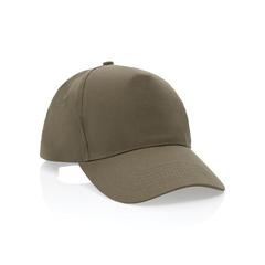 Vue Casquette 5 panneaux en coton recyclé 190gr IMPACT de couleur vert| Krokrodeal