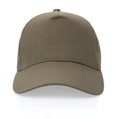 Vue Casquette 5 panneaux en coton recyclé 190gr IMPACT de couleur vert| Krokrodeal